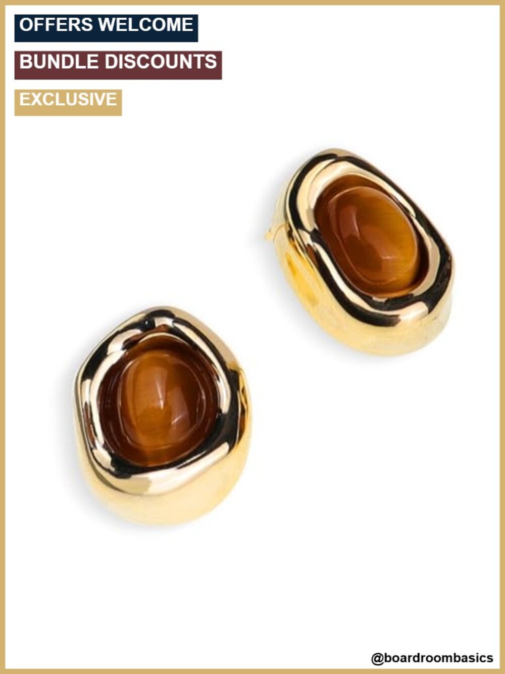 Gemstone Stud Earrings Hypoallergenic Push Back Statement